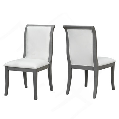 Ensemble de 2 chaises de salle à manger rembourrées avec finition chêne gris