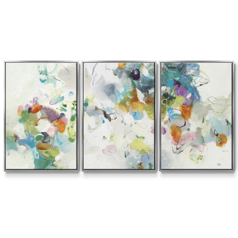 Chaque jour - Toile encadrée multi-pièces, Argent, H 36 po x l 75 po x P 2 po
