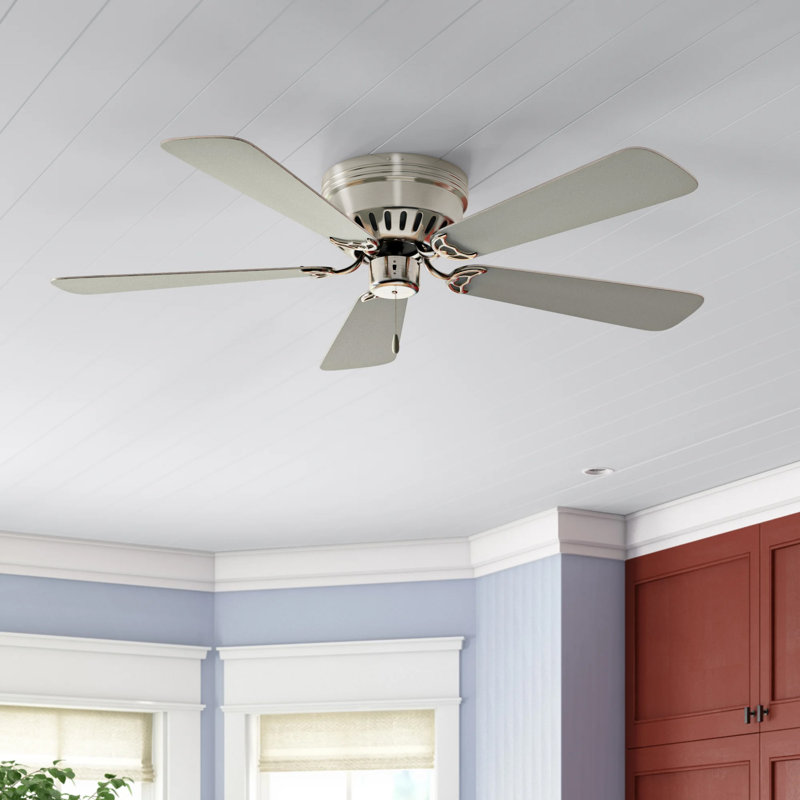 52" Mesa 5 - Blade Standard Ceiling Fan with Pull Chain, Brushed Nickel