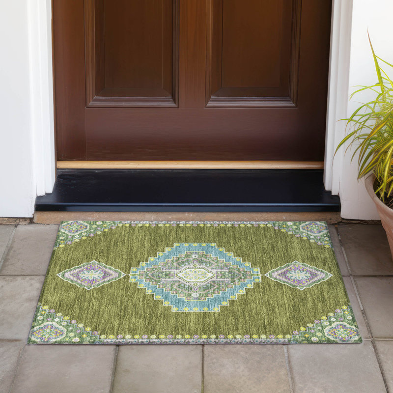 Tapis intérieur / extérieur lavable à la machine Chayden ACN1014, Rectangle 1 pi 8 po x 2 pi 6 po