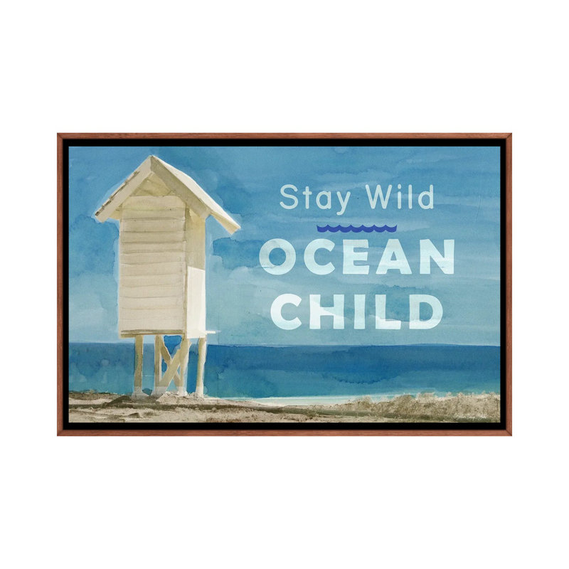 Ocean Child 1 Piece Wall Art on Canvas, 152.5 cm H x 101.5 cm W, Brown Floater Frame
