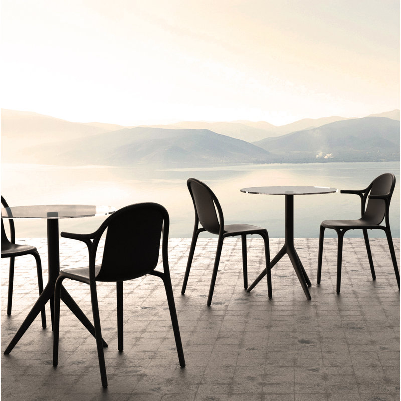 Brooklyn Stacking Patio Dining Side Chair, Black