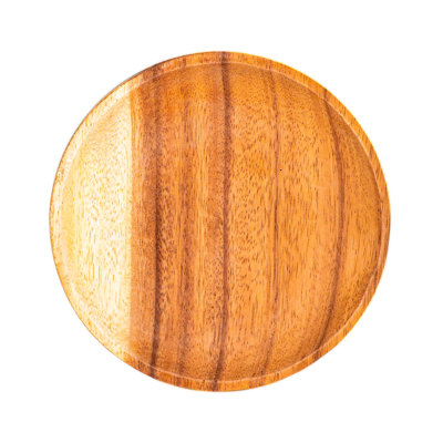 Assiette à dessert ronde ronde en bois d'acacia