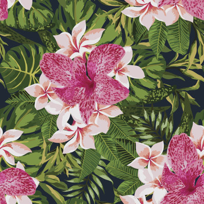 Seamless Exotic Pattern. 1 Piece Wrapped Canvas Wall Art