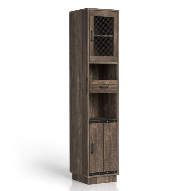 Bibliothèque Milton avec tablettes ouvertes et armoire Milton, Brun