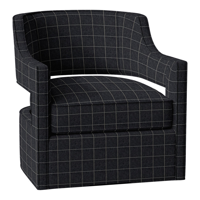 Phoebe 29.5" W Swivel Armchair, Perigold Youngman Ebony