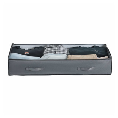 2-Pack Under Bed Storage Bins with Clear Lid - Large Stackable Shoe Organizer Box for Bedroom, Closet & Dorm Organization (90L)