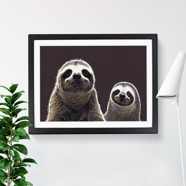 17 Stories Two Sloths - Single Picture Frame Print | Wayfair.co.uk