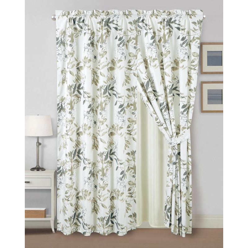 Julia Printed Floral Window Curtain Set
