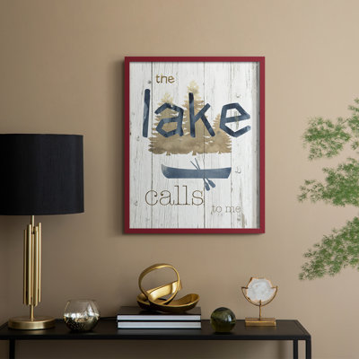 Lake Calls Me, reproduction encadrée - bois massif