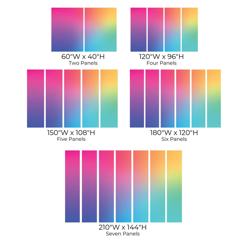 Papier peint de qualité supérieure - dégradé vibrant, L 108 po x l 150 po