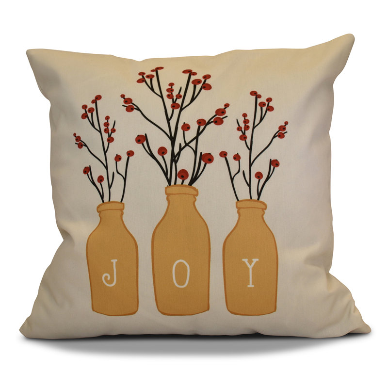 Holiday Wishes Reversible Throw Pillow, 26" H x 26" W, Gold