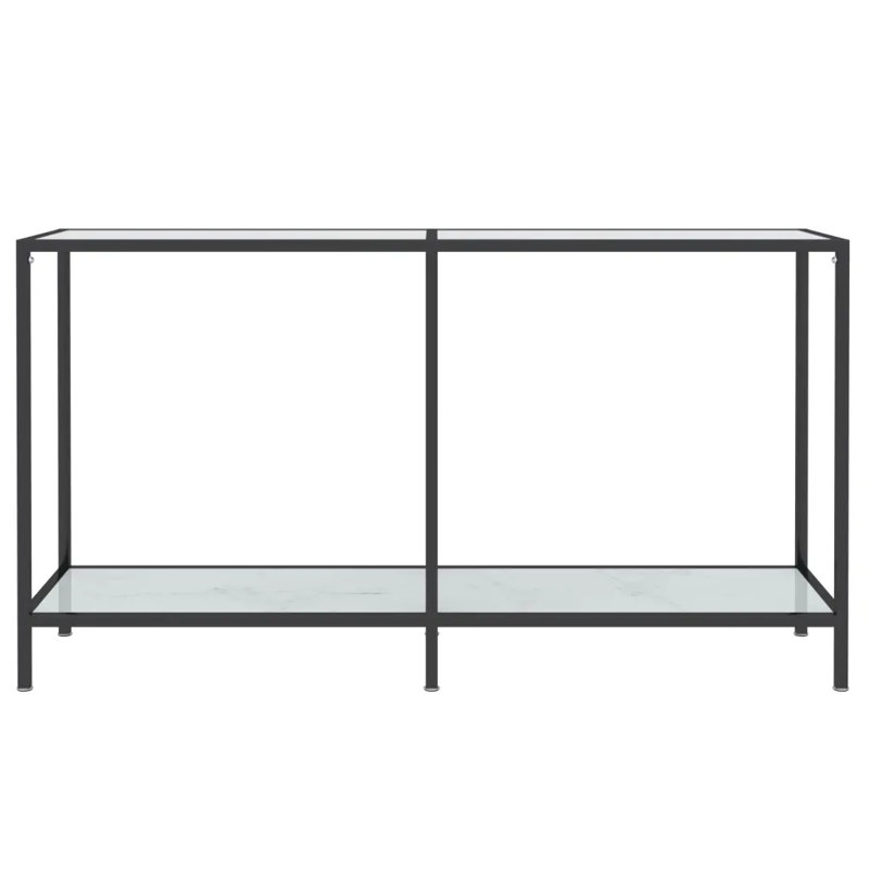 Hannmeike Glass Top Console Table, 75.5 x 140 x 35 cm, White