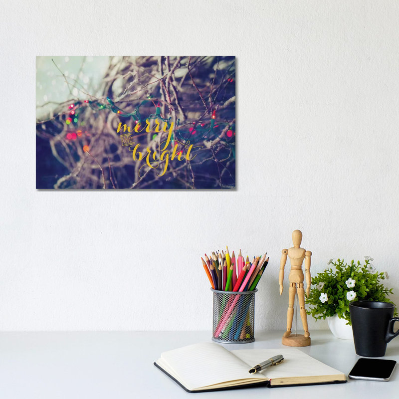 Merry And Bright by Kelly Poynter - Wrapped Canvas Gallery-Wrapped Canvas Giclée, 20.32 cm H x 30.48 cm W