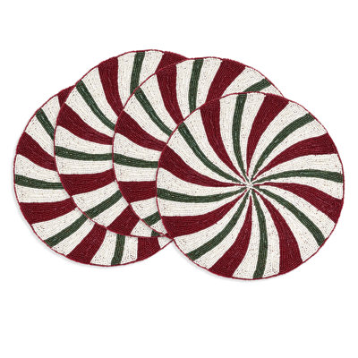 Beaded Peppermint Placemat (Set of 4)