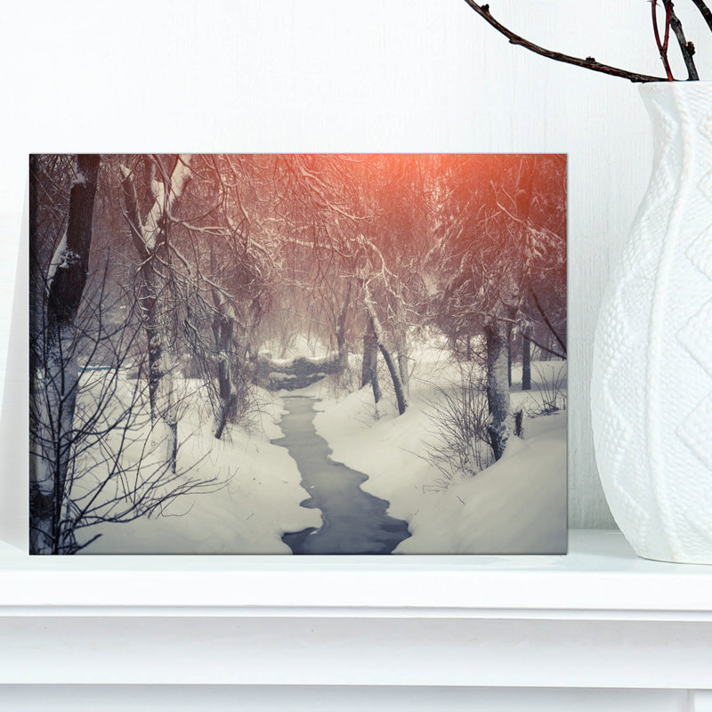 «Beautiful Snowfall in City Park», reproduction de photo sur toile tendue, H 16 po x l 32 po
