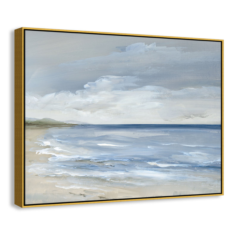 «Whispering Waves - Landscape Version Print» par Nan, H 37,5 po x l 49,5 po, Doré