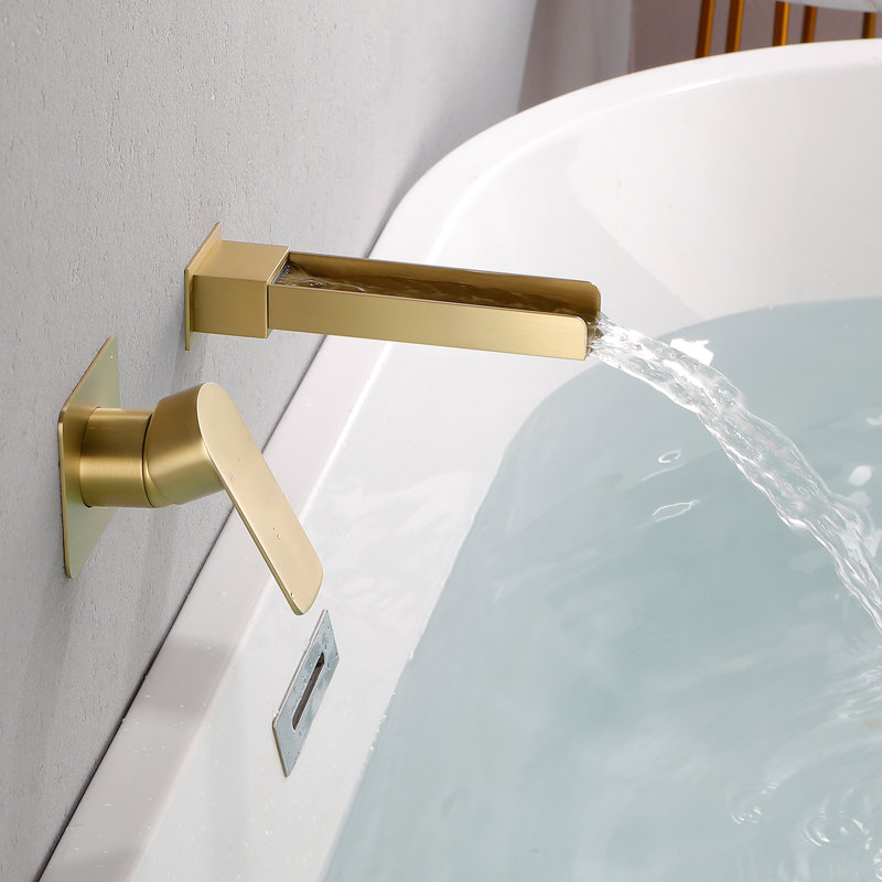 Wall Waterfall Faucet, Burhsed Gold