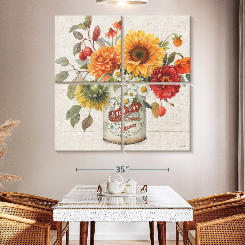 Harnek automne en fleurs III, H 50 po x l 50 po