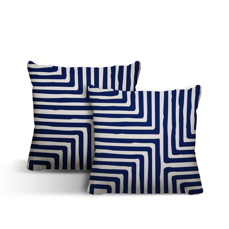  Coussin intérieur / extérieur carré, L 19 po x H 19 po, Bleu marine