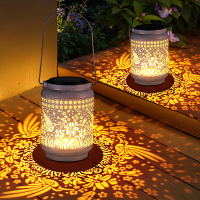 Solar Lanterns Outdoor Waterproof Christmas Gifts For Women Mon Grandma, 2 Pack Brighter Hummingbird Hanging Solar Lantern Lights Outdoor, 2 Modes Metal Outdoor Decoration For Yard, Patio