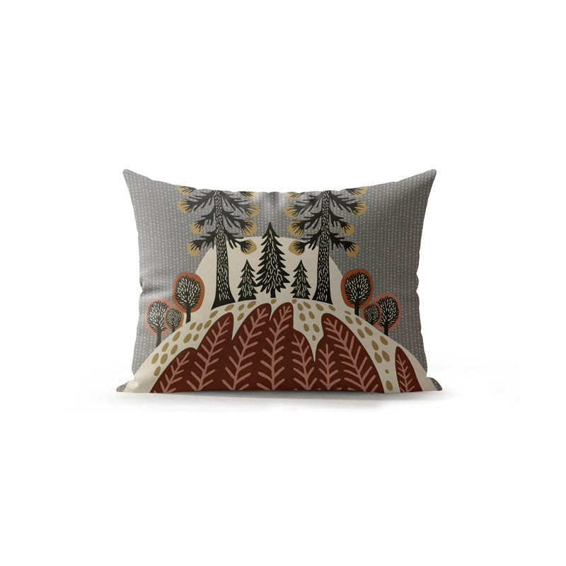 Tilo Microsuede Rectangular Pillow, Brown/Beige/Gray