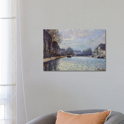 View Of The Canal Saint-Martin, Paris, 1870 by Alfred Sisley - Wrapped Canvas Painting