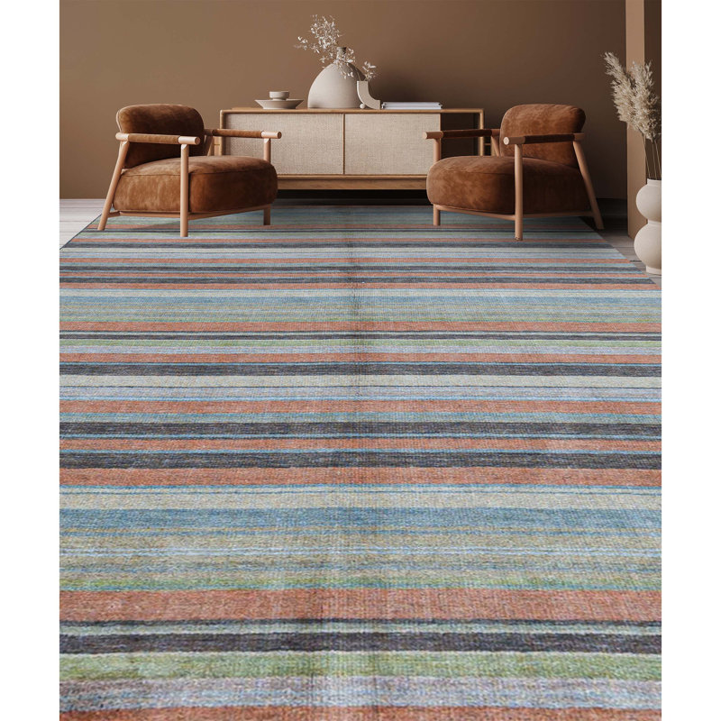 Hand-Knotted High-Quality Orange Area Rug