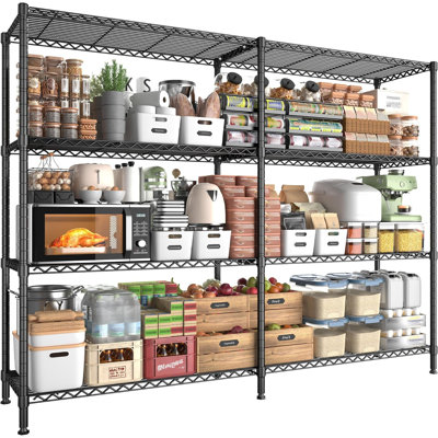 Étagère en fil métallique de 61,2 po de largeur pour étagère de rangement à 5 tablettes