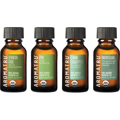 AromaTru Essential Oil Kits- Organic and Wildcrafted – No Synthetic Fillers – ISO Lab Certified for Purity – Ethically Sourced from Sustainable Origins