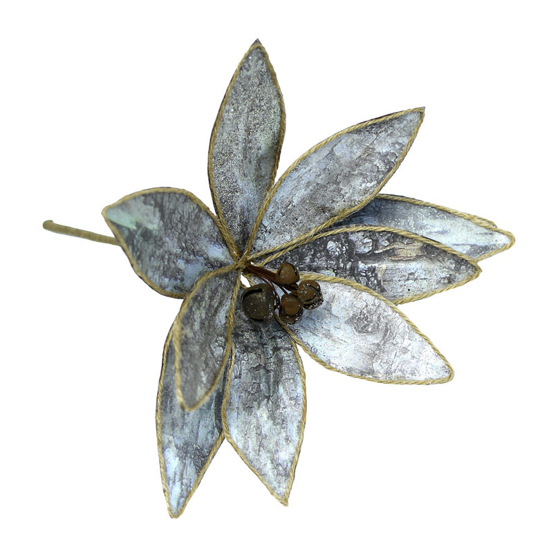 Motif de fleurs de poinsettia en écorce de bouleau