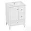Meuble-lavabo avec lavabo, tiroirs et tablettes, armoire autoportante, comptoir en céramique, idéal pour les petites salles de bain-861852692
