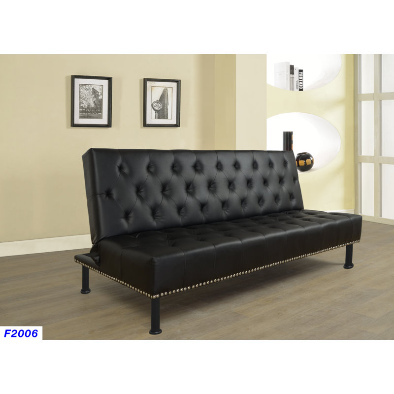 Canapé convertible Camryn, Similicuir noir