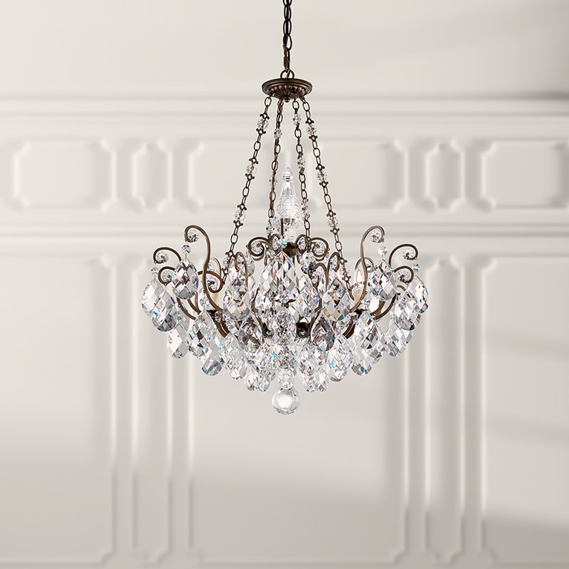 Renaissance 8 - Light Empire Chandelier, Handcut Clear, Black, Swarovski Strass