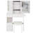 29.2" Small Size Left Drawer Desktop Vanity Table + Cushioned Stool, 2 AC+2 USB Power Station, Hair Dryer Bracket, Extra Large Touch Control Sliding LED Mirror, Tri-Color Switching, Brightness Adjust-1291380387