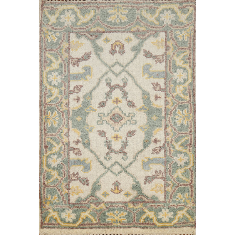 Tapis géométrique en laine Oushak