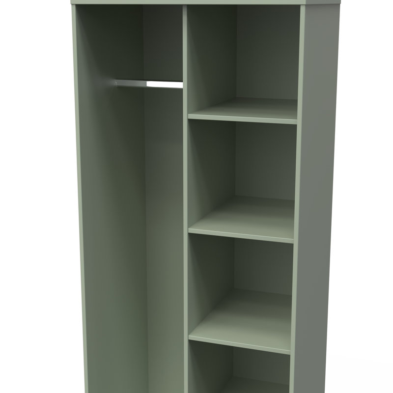 Fully Assembled 2 Door Wardrobe, Reed Green, 197cm H x 74cm W x 53cm D