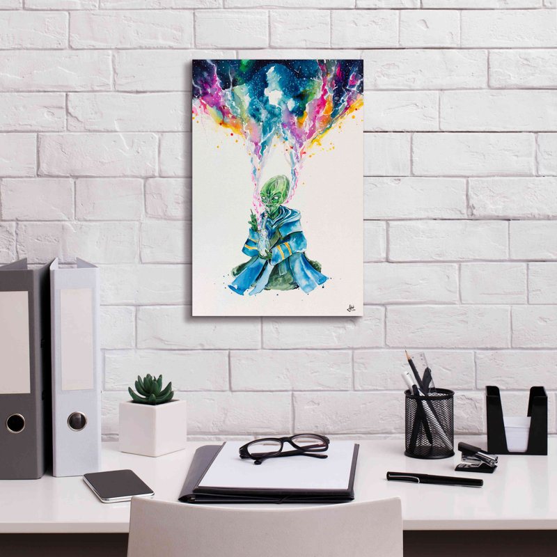 «Alien Dabing» par Marc Allante - reproduction d'art sur toile tendue, H 18 po x l 12 po x P 0,75 po