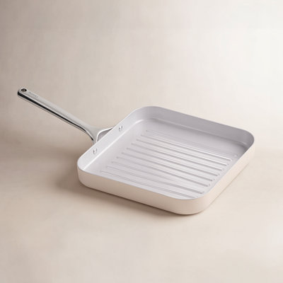 Caraway Poêle gril carrée 11 po, crème