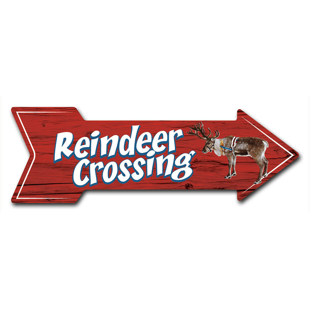 SignMission Reindeer Crossing Arrow Sign | Wayfair