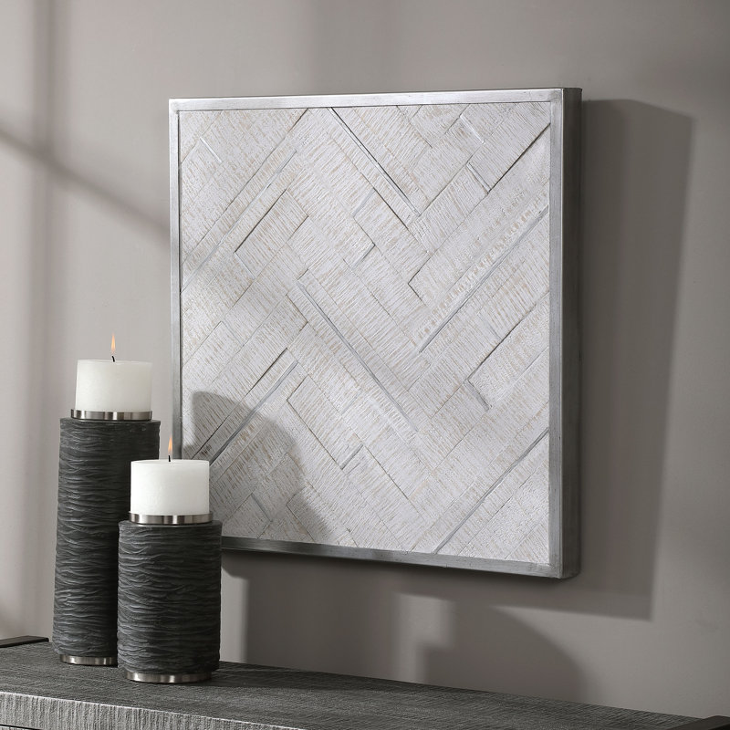 Modern Abstract Wall Decor on Solid Wood