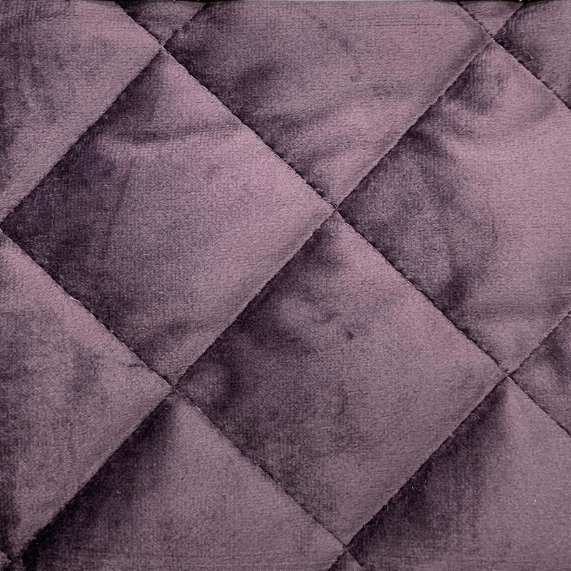 Velvet Diamond Solid Color Quilted Modern Contemporary Pillow Sham Set, King, Amethyst