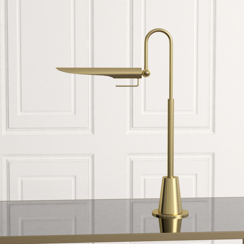 Raven Task Lamp, Natural Brass