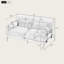 Canapé moderne 59 po 2 places avec ports USB, accoudoirs cylindriques-518302392