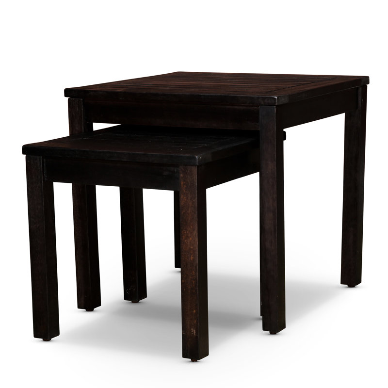 2 tables gigognes en eucalyptus, - améliorer la table d'apparence extérieure de 2 ajouter une touche sophistiquée à