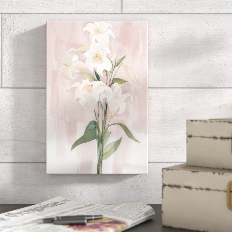 Lys aquarelle-reproduction d’art sur toile, H 12 po x l 8 po