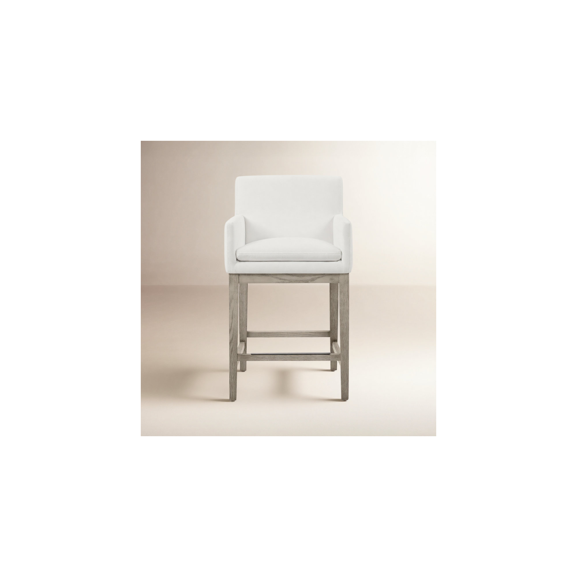 Bethea Counter Stool With Arms, Prestige Pearl Tweed