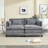 Zuri Upholstered 2-Seater Sectional Sofa with Ottomans-796484476