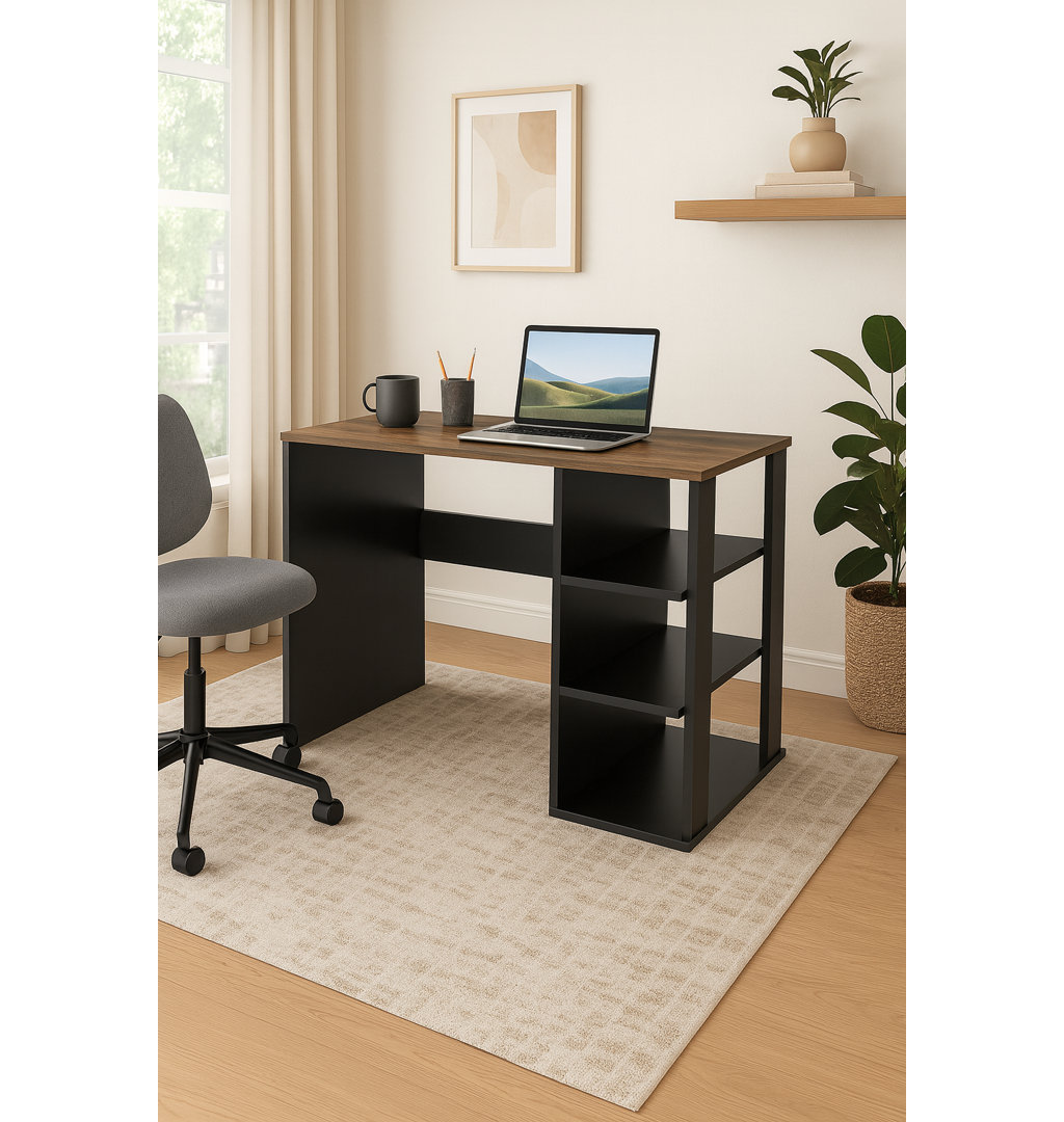 Polina 100Cm W Computer Desk with Open Storage