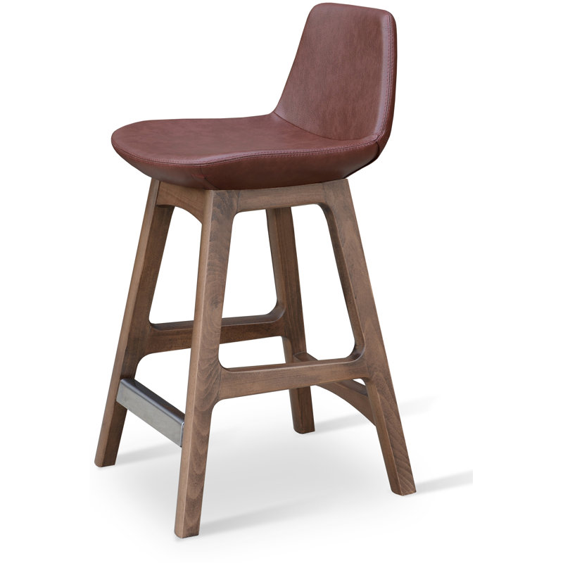 Tabouret de bar et de comptoir Pera, Bois de hêtre ; noyer, PPM - châtaignier